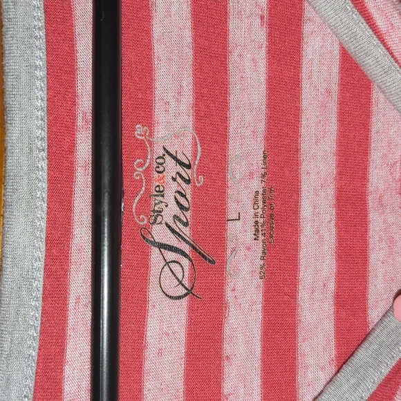 Style & Co Pink Stripe Shirt - Picture 2 of 3